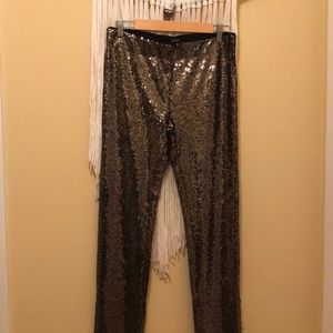 Gold sequin leggings